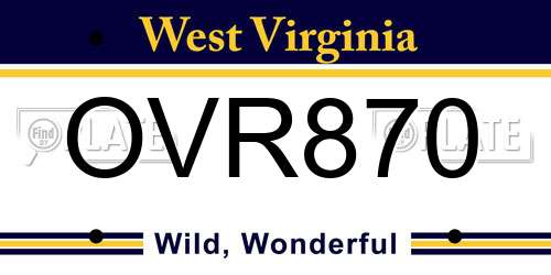 OVR870 West Virginia License Plate