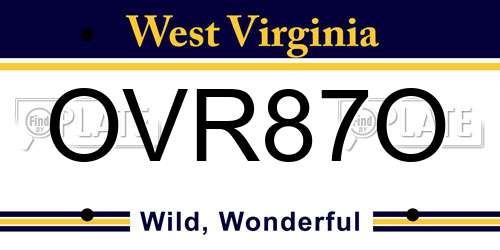 OVR87O West Virginia License Plate
