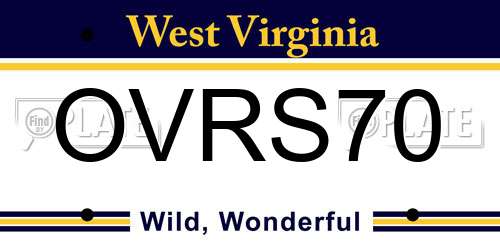 OVRS70 West Virginia License Plate