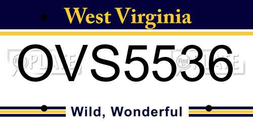 OVS5536 West Virginia License Plate