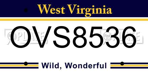 OVS8536 West Virginia License Plate