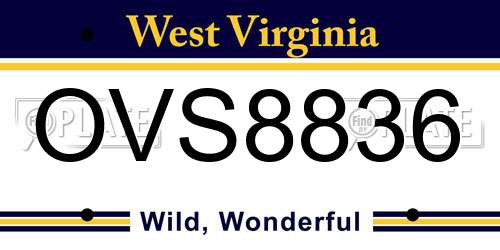 OVS8836 West Virginia License Plate