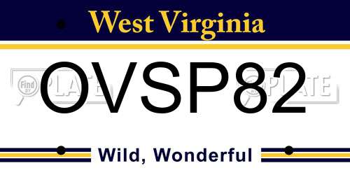 OVSP82 West Virginia License Plate