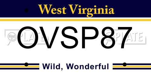 OVSP87 West Virginia License Plate