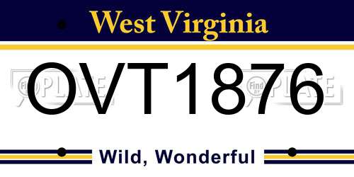 OVT1876 West Virginia License Plate