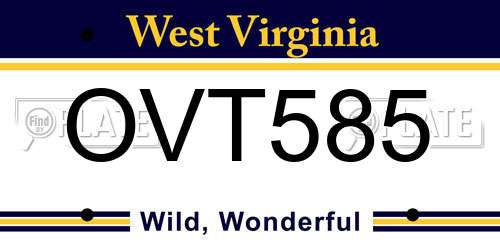 OVT585 West Virginia License Plate