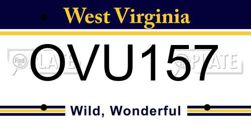 OVU157 West Virginia License Plate
