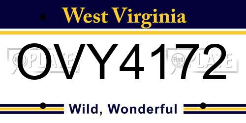OVY4172 West Virginia License Plate