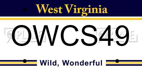 OWCS49 West Virginia License Plate