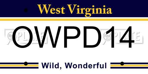 OWPD14 West Virginia License Plate