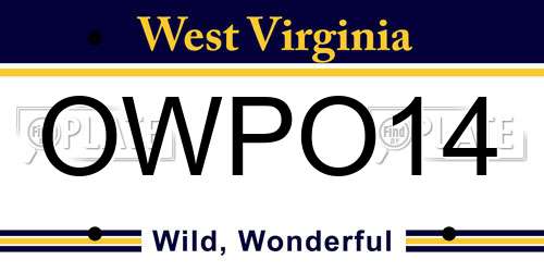 OWPO14 West Virginia License Plate