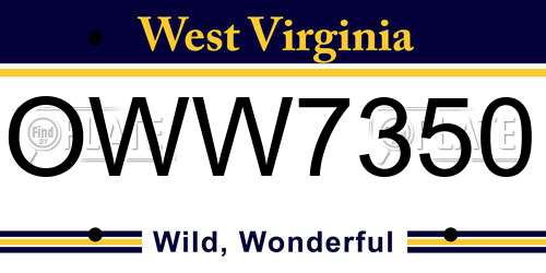 OWW7350 West Virginia License Plate