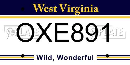 OXE891 West Virginia License Plate