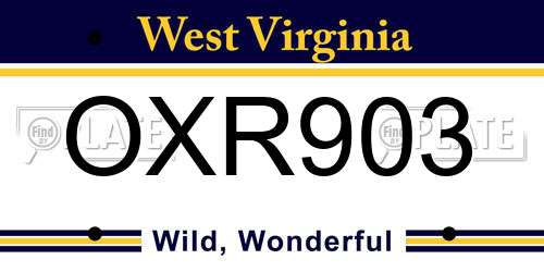 OXR903 West Virginia License Plate