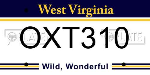OXT310 West Virginia License Plate