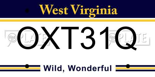 OXT31Q West Virginia License Plate