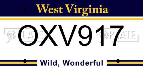 OXV917 West Virginia License Plate
