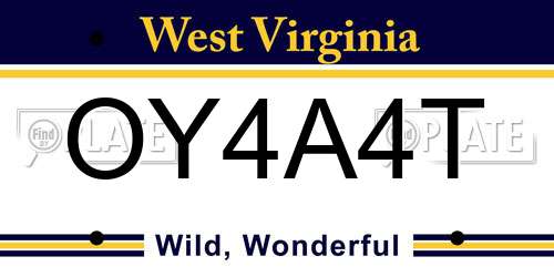 OY4A4T West Virginia License Plate
