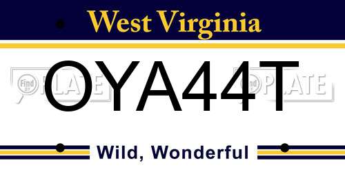 OYA44T West Virginia License Plate
