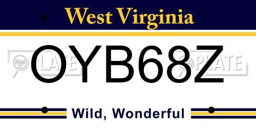 OYB68Z West Virginia License Plate