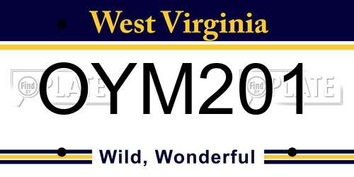 OYM201 West Virginia License Plate