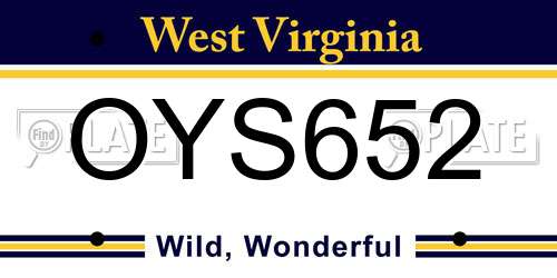 OYS652 West Virginia License Plate
