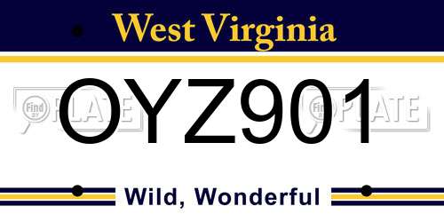 OYZ901 West Virginia License Plate