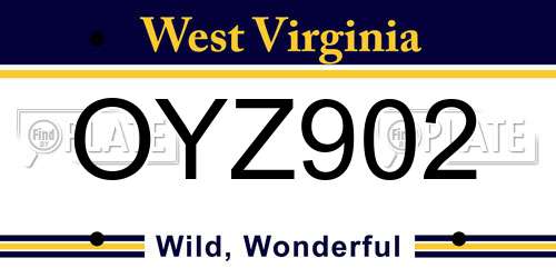 OYZ902 West Virginia License Plate