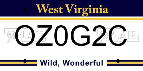 OZ0G2C West Virginia License Plate