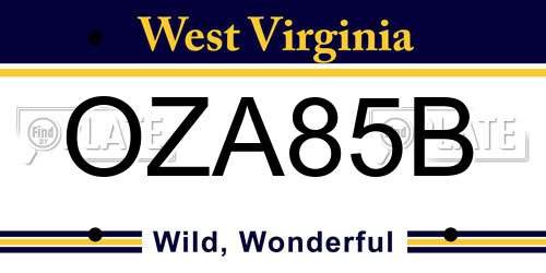 OZA85B West Virginia License Plate