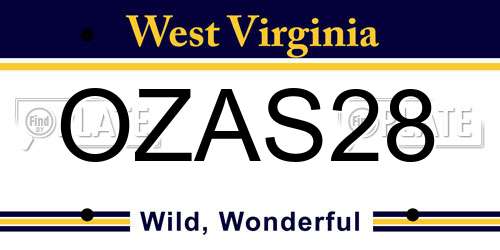 OZAS28 West Virginia License Plate