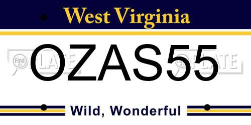 OZAS55 West Virginia License Plate