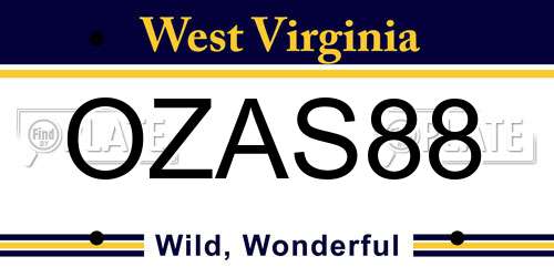 OZAS88 West Virginia License Plate