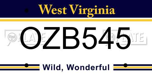 OZB545 West Virginia License Plate