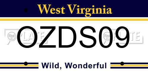 OZDS09 West Virginia License Plate