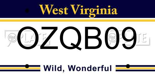 OZQB09 West Virginia License Plate
