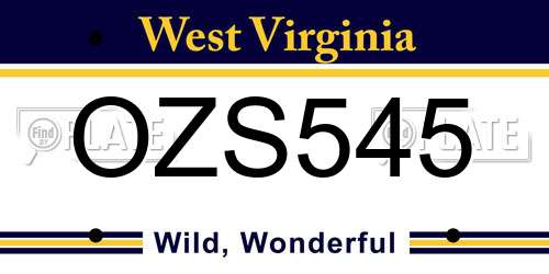 OZS545 West Virginia License Plate