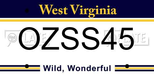 OZSS45 West Virginia License Plate