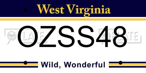 OZSS48 West Virginia License Plate