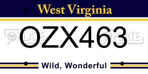 OZX463 West Virginia License Plate
