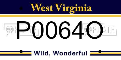 P0064O West Virginia License Plate