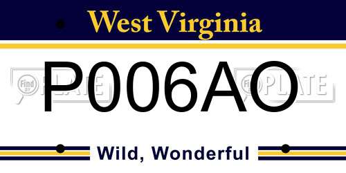 P006AO West Virginia License Plate