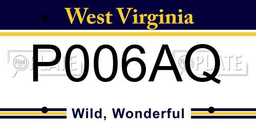 P006AQ West Virginia License Plate
