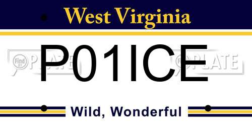 P01ICE West Virginia License Plate