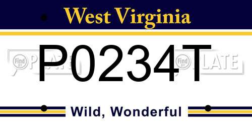 P0234T West Virginia License Plate