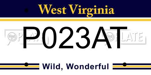 P023AT West Virginia License Plate