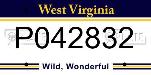P042832 West Virginia License Plate