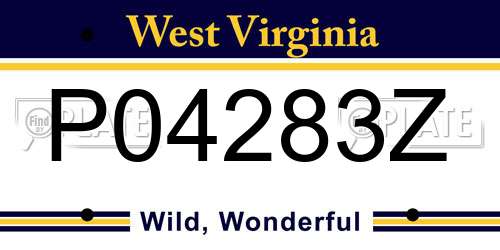 P04283Z West Virginia License Plate