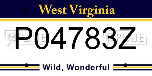P04783Z West Virginia License Plate