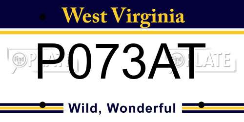 P073AT West Virginia License Plate